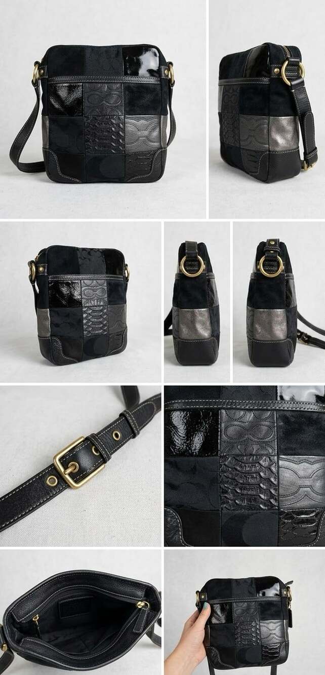 COACH Hampton RARE Patchwork Limited Edition Crossbody VTG Leather Handbag